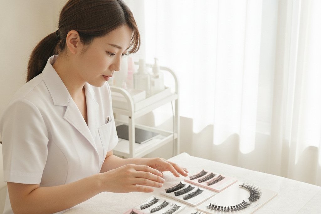 スマートフォンで美容室の口コミを調べる手元