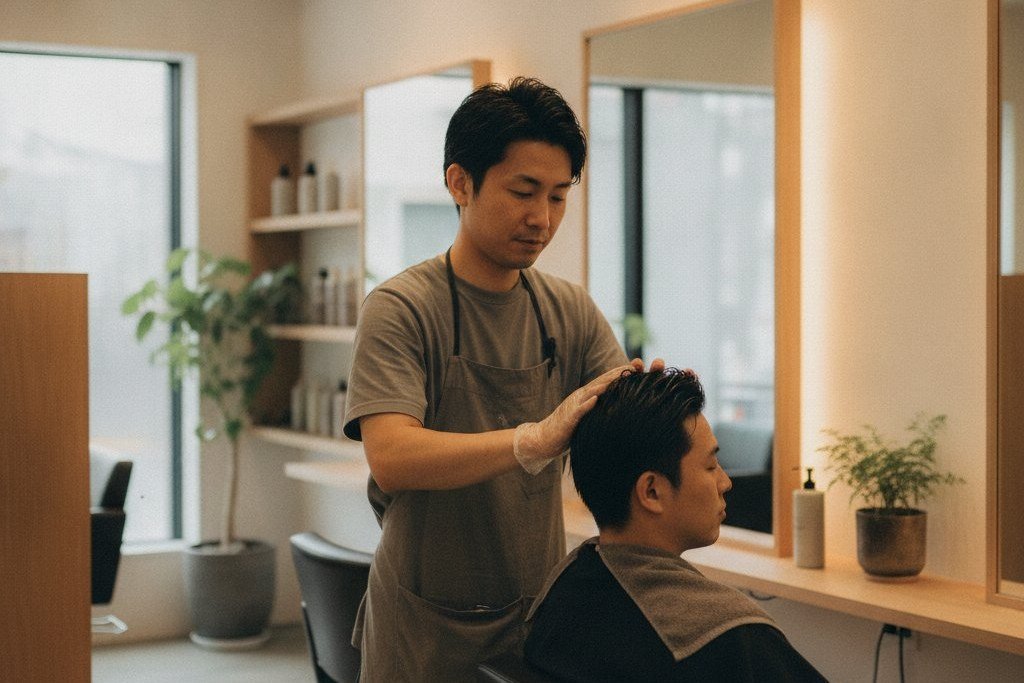 日本人の地毛の明るさとカラー後の変化を示すイメージ